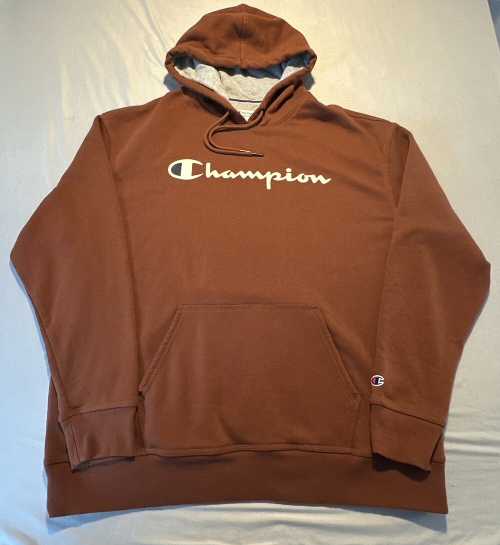 Champion Sweater Mens Copper Casual Hoodie Pullover Sweatshirt Size 2XL